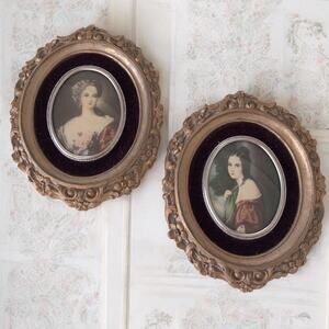 Vtg Cameo Creation Lady Dower & Elizabeth Duchess of Devonshire MCM Wall Art